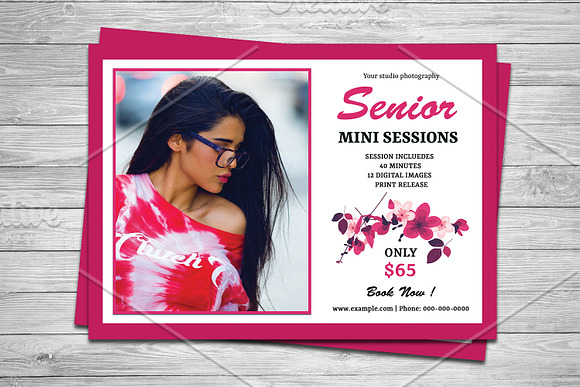 Senior Mini Session Template V795 in Flyer Templates - product preview 1