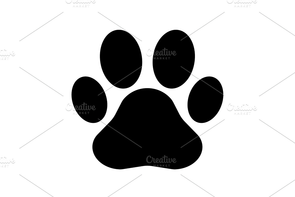 Paw Print icon. Vector black  in Black And White Icons - product preview 8