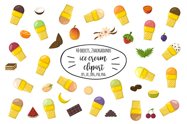 Cartoon Summer Ice Cream Clipart