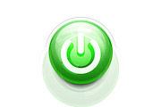 Power button icon, start symbol, web design UI or application design element