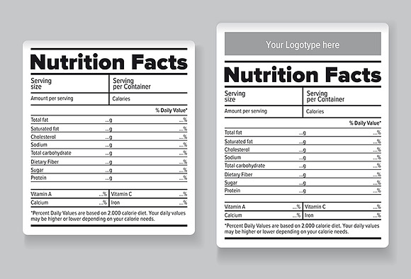 Nutrition facts labels in Illustrations - product preview 1