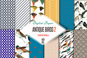 Antique birds 2 Digital Paper