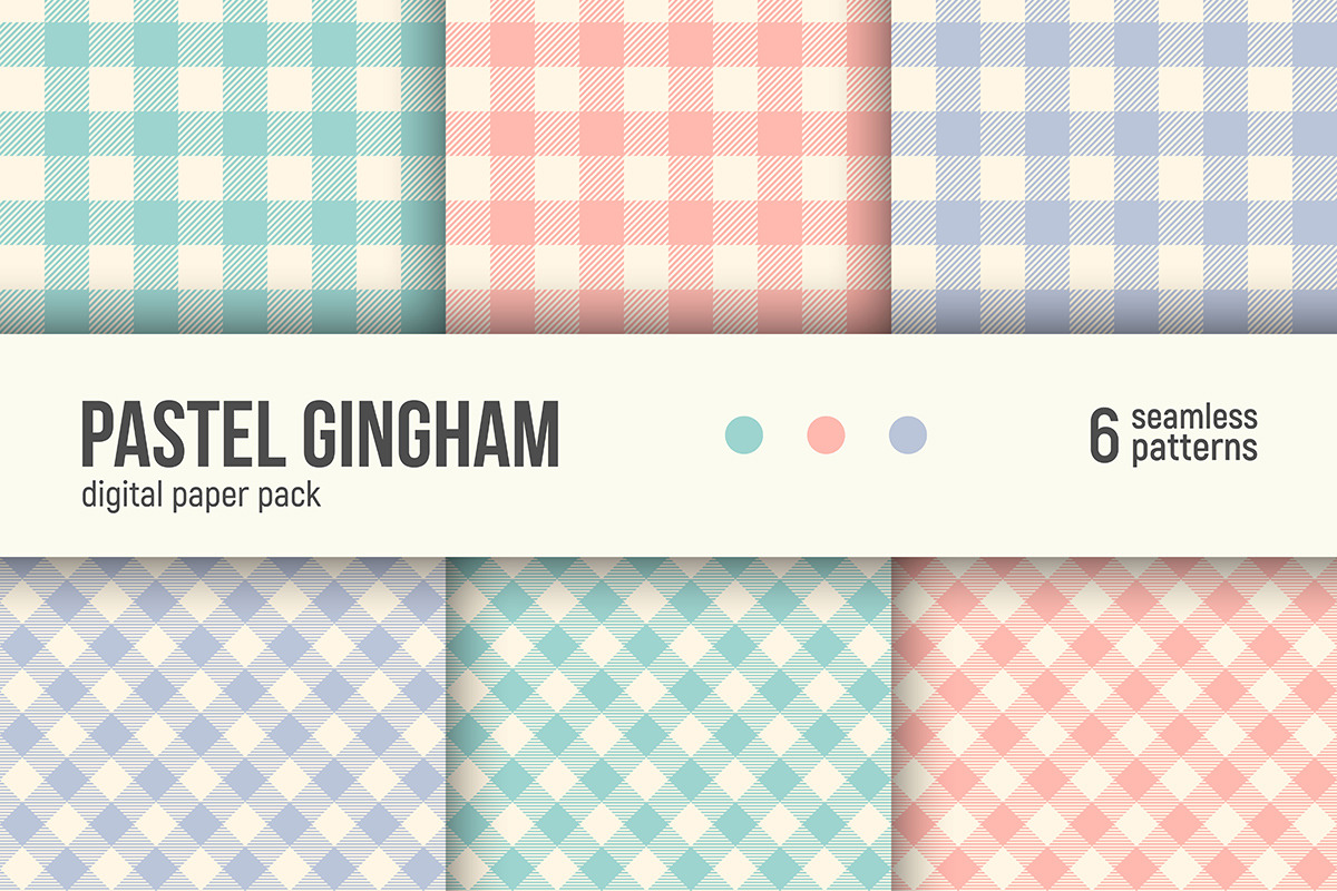 PASTEL GINGHAM digital paper pack in Patterns - product preview 8
