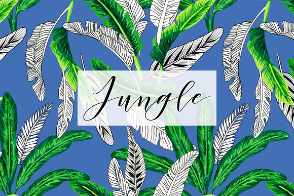 Jungle. Marker seamless patterns. in Patterns - product preview 5