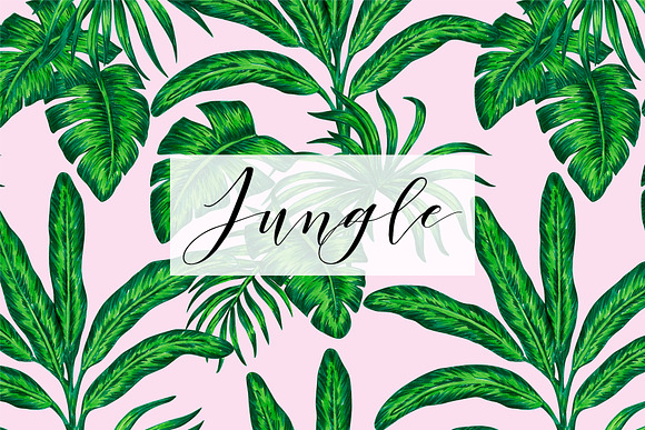 Jungle. Marker seamless patterns. in Patterns - product preview 6