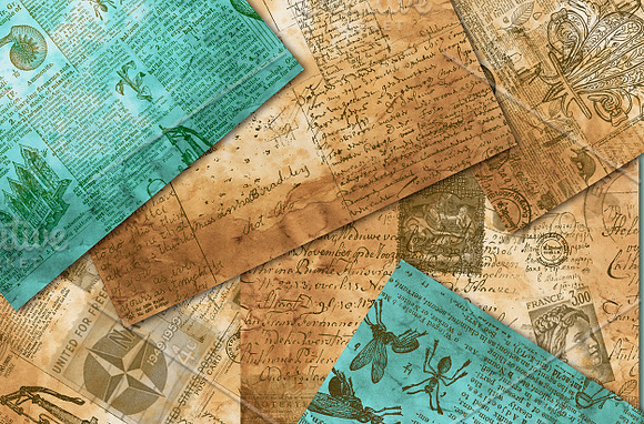 Old newspaper vintage digital paper in Textures - product preview 2