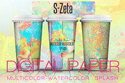 Watercolor splash Digital paper