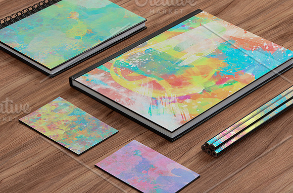 Watercolor splash Digital paper in Textures - product preview 3