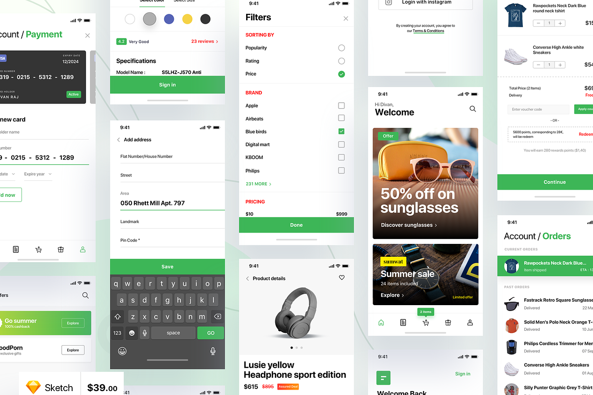 iPhone e-commerce app UI Kit - 70 sc in UI Kits and Libraries - product preview 8