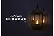 Vector Eid Mubarak greeting card.