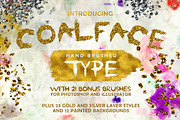 Coalface Font + Gold & Silver Styles