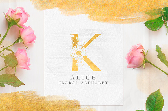 Floral alphabet - ALICE in Script Fonts - product preview 1