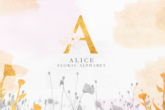 Floral alphabet - ALICE in Script Fonts - product preview 5