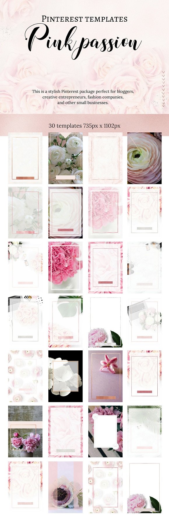Pinterest templates- Pink passion in Pinterest Templates - product preview 1