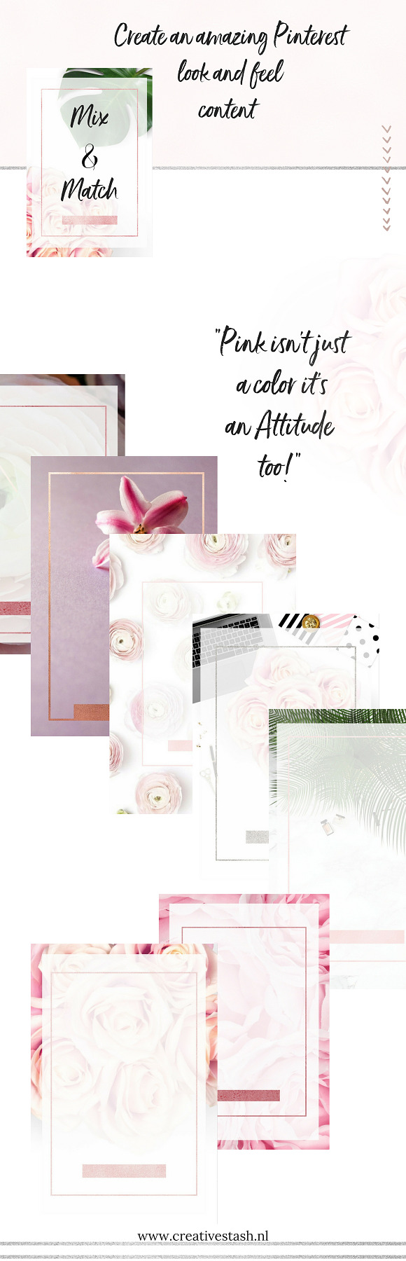 Pinterest templates- Pink passion in Pinterest Templates - product preview 2