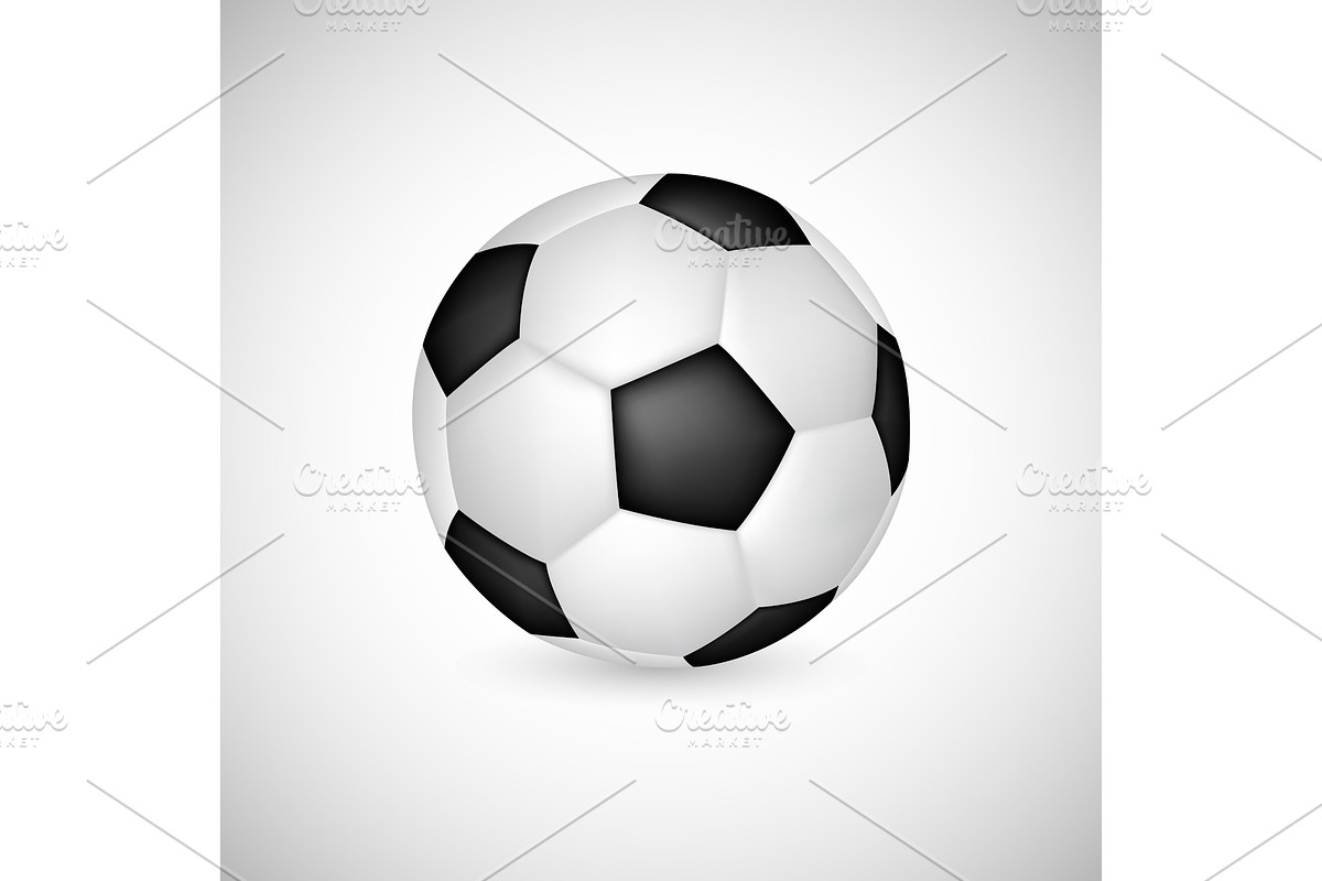 Soccer ball in 3d realistic style. in Objects - product preview 8