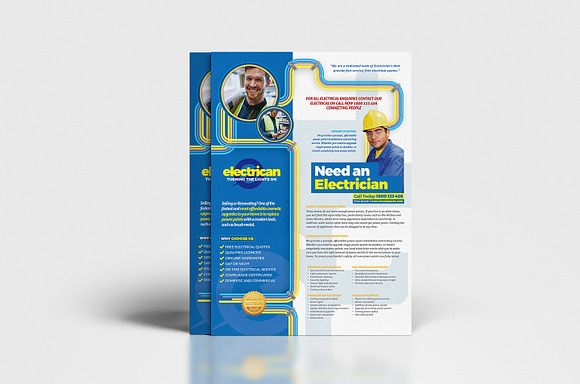 A4 Electrician Poster Template in Flyer Templates - product preview 2