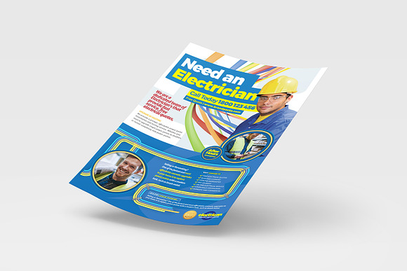 A4 Electrician Poster Template in Flyer Templates - product preview 3