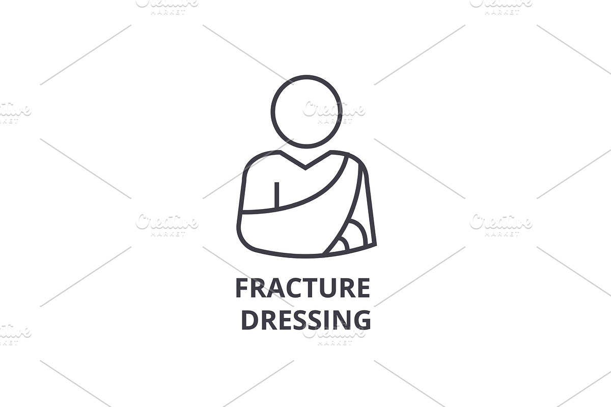 fracture dressing thin line icon, sign, symbol, illustation, linear concept, vector  in Objects - product preview 8