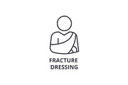 fracture dressing thin line icon, sign, symbol, illustation, linear concept, vector 