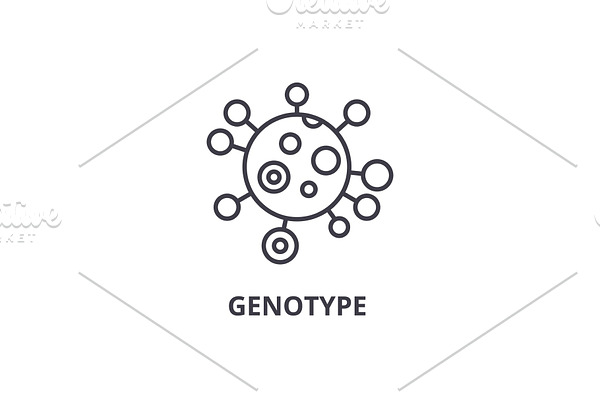genotype thin line icon, sign, symbol, illustation, linear concept, vector 