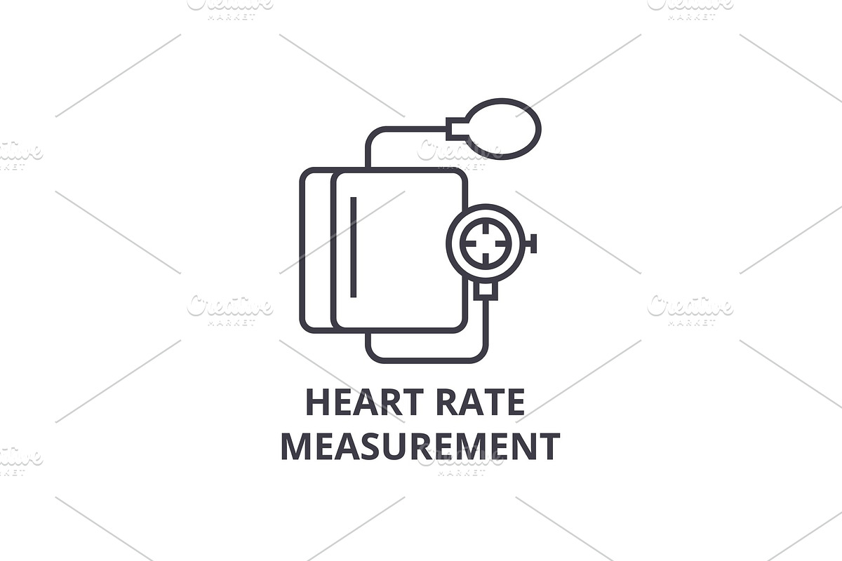 heart rate measurement thin line icon, sign, symbol, illustation, linear concept, vector  in Objects - product preview 8