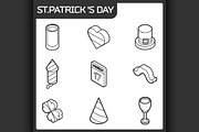 St.Patricks Day outline isometric