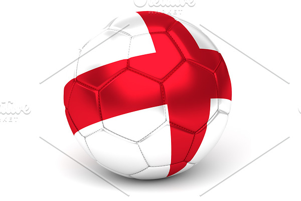 Soccer Ball With English Flag 3D Render