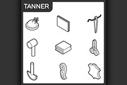 Tanner outline isometric icons