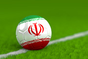 Soccer Ball With Iranian Flag 3D Render