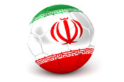 Soccer Ball With Iranian Flag 3D Render
