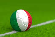 Soccer Ball With Italian Flag 3D Render