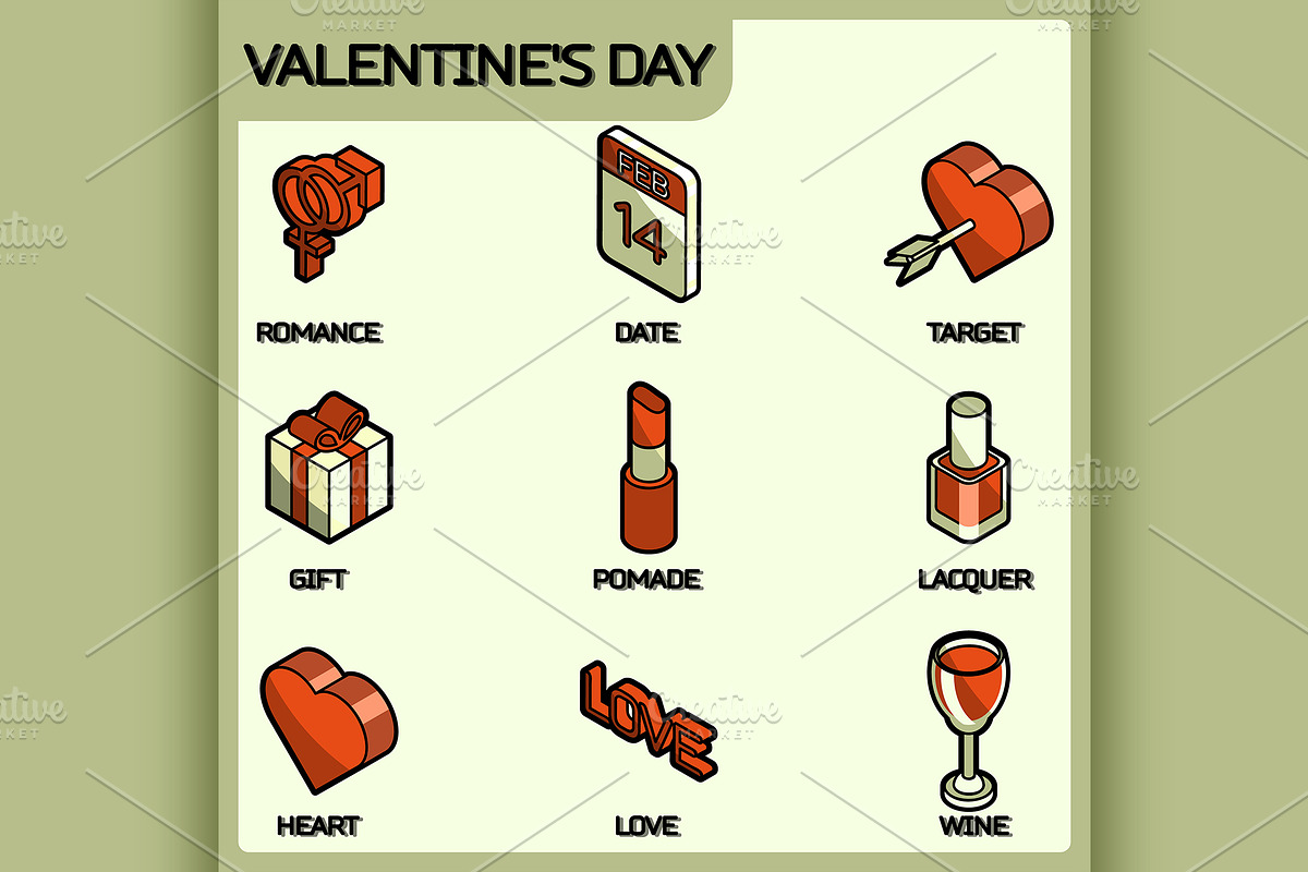 Valentines day color outline in Illustrations - product preview 8