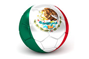 Soccer Ball With Mexican Flag 3D Render