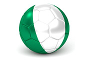 Soccer Ball With Nigerian Flag 3D Render