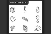 Valentines day color icons