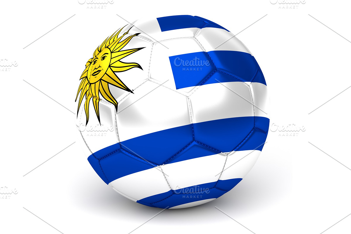 Soccer Ball With Uruguayan Flag 3D Render in Objects - product preview 8