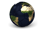 Soccer Ball With World Map 3D Render