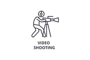 video shooting thin line icon, sign, symbol, illustation, linear concept, vector 