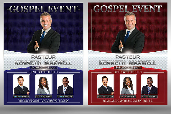 Gospel Concert Event Church Bundle in Flyer Templates - product preview 1