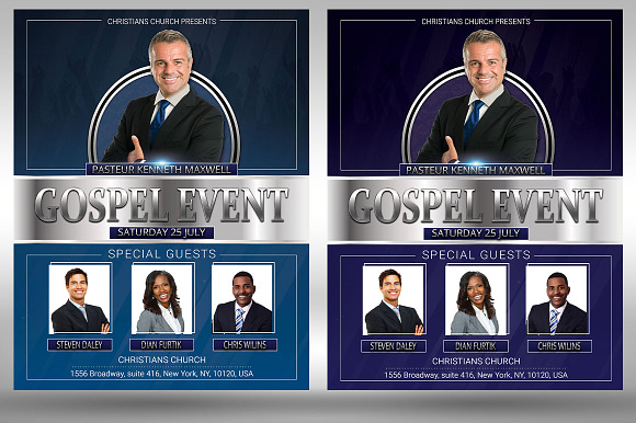 Gospel Concert Event Church Bundle in Flyer Templates - product preview 3