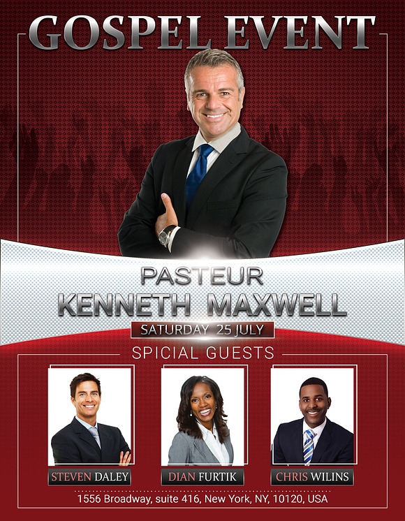 Gospel Concert Event Church Bundle in Flyer Templates - product preview 5