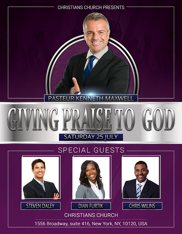 Gospel Concert Event Church Bundle in Flyer Templates - product preview 8