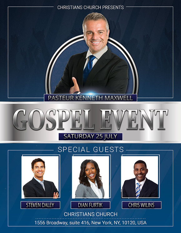 Gospel Concert Event Church Bundle in Flyer Templates - product preview 9