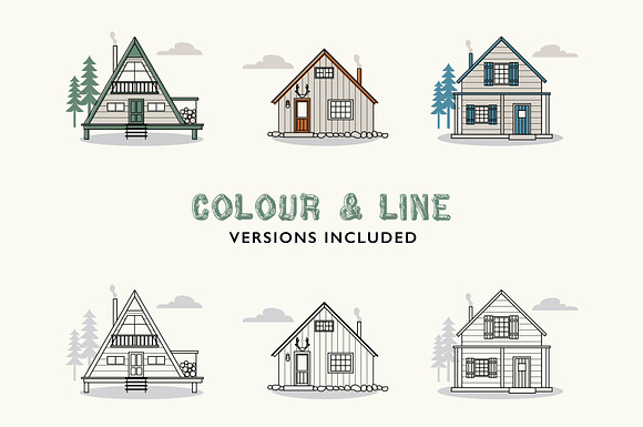 Cabin Vector Illustrations in Illustrations - product preview 1