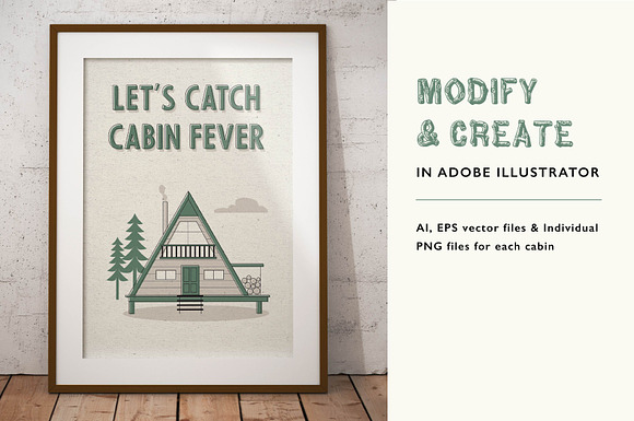 Cabin Vector Illustrations in Illustrations - product preview 2