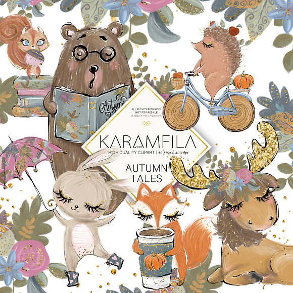 Fall Woodland Clipart in Illustrations - product preview 4