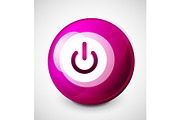 Start power sphere button, ui icon design, on off symbol
