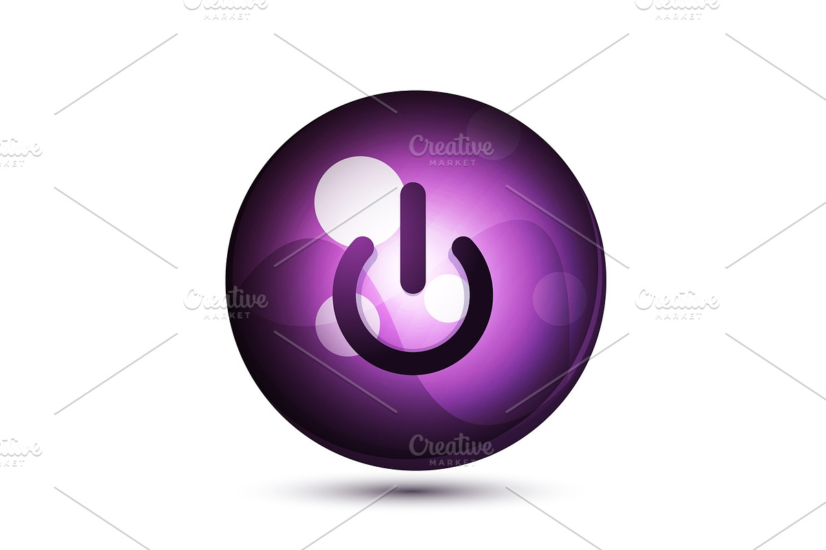 Power button icon, start symbol in Illustrations - product preview 8