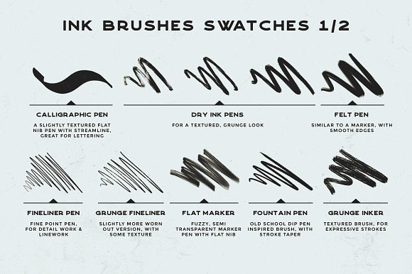 Procreate Inking brushes - set of 20 in Photoshop Brushes - product preview 4